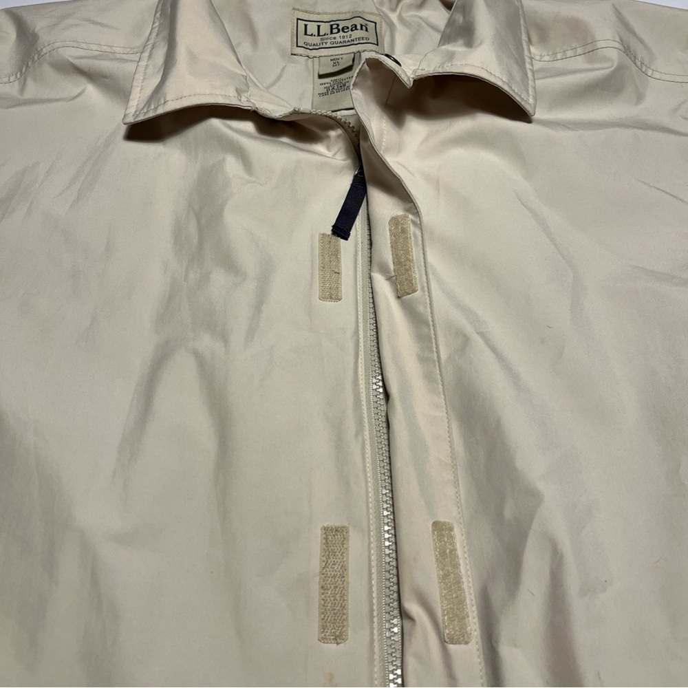 LL Bean Tan Gor-tex Nylon Men's XL Rain Coat Windbreaker - Picture 3 of 11